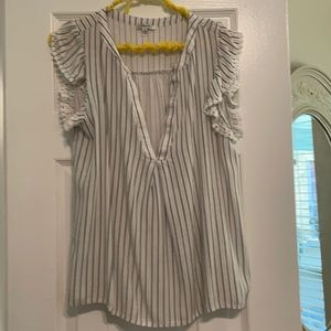 Black pinstripe blouse
